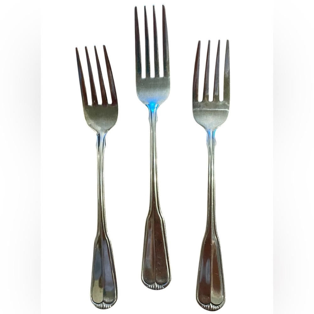 Northland Stainless - Ridgewood pattern - (3) dinner forks - glossy finish - EUC